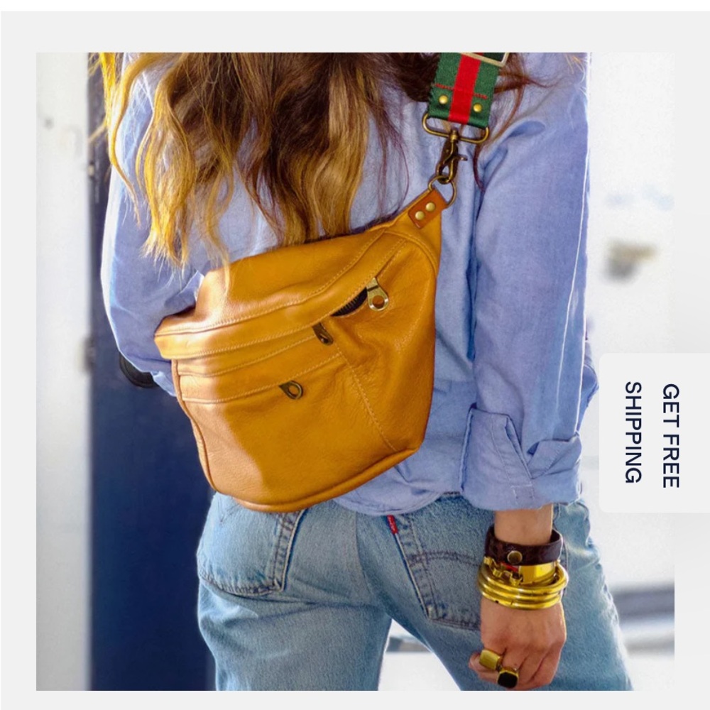 Butterscotch Leather Bag - Picture 2 of 5